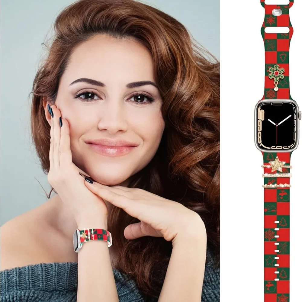 2024 Christmas Gold Apple Watch Band with Charms